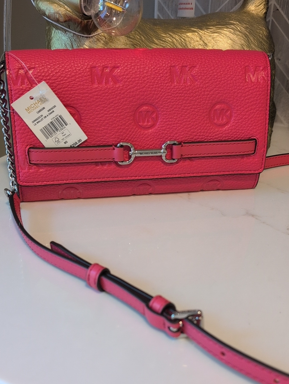 Michael Kors Pink Long Wallet With Detachable Strap. NWT